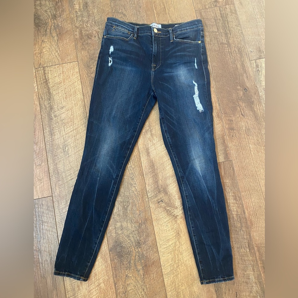 EUC Frame Denim Le High Skinny crop Jeans - Indigo